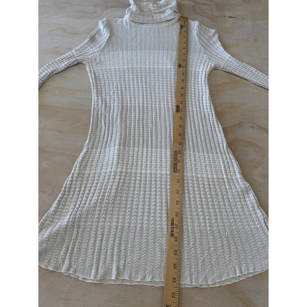 Free People Cream Ribbed Turtleneck Mini Dress XS Soft Girl Cozy Chic coquette - Picture 5 of 8